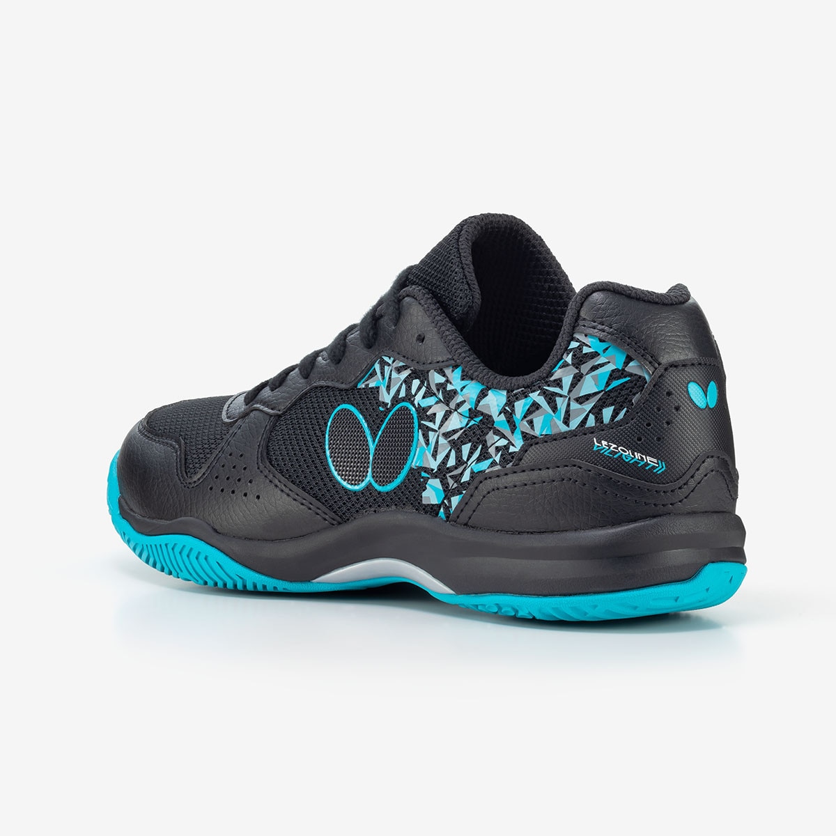 Butterfly Vilight II Table Tennis Shoes - Black - Left - Rear Angle